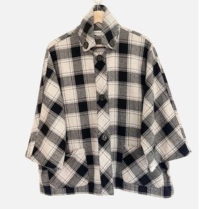 Coldwater Creek plaid wool blend shacket M